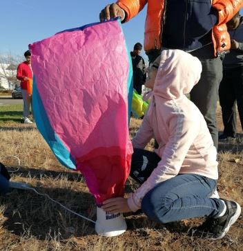 Launching Tissue Paper Hot Air Balloon