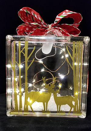 Glass box design Reindeer