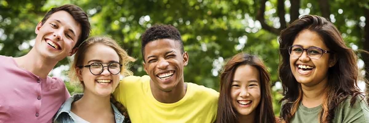 group of smiling students