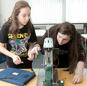 Students working on Automation Robotics project