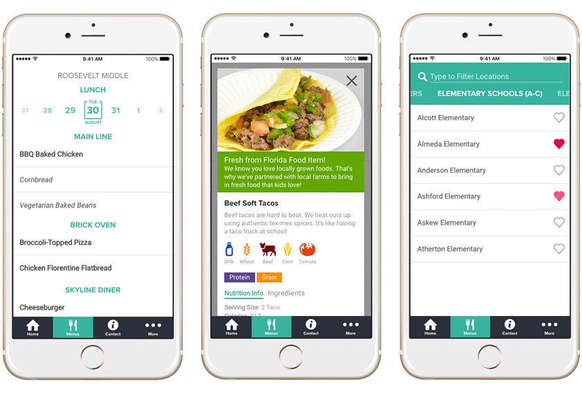 Nutrislice app on a mobile phone