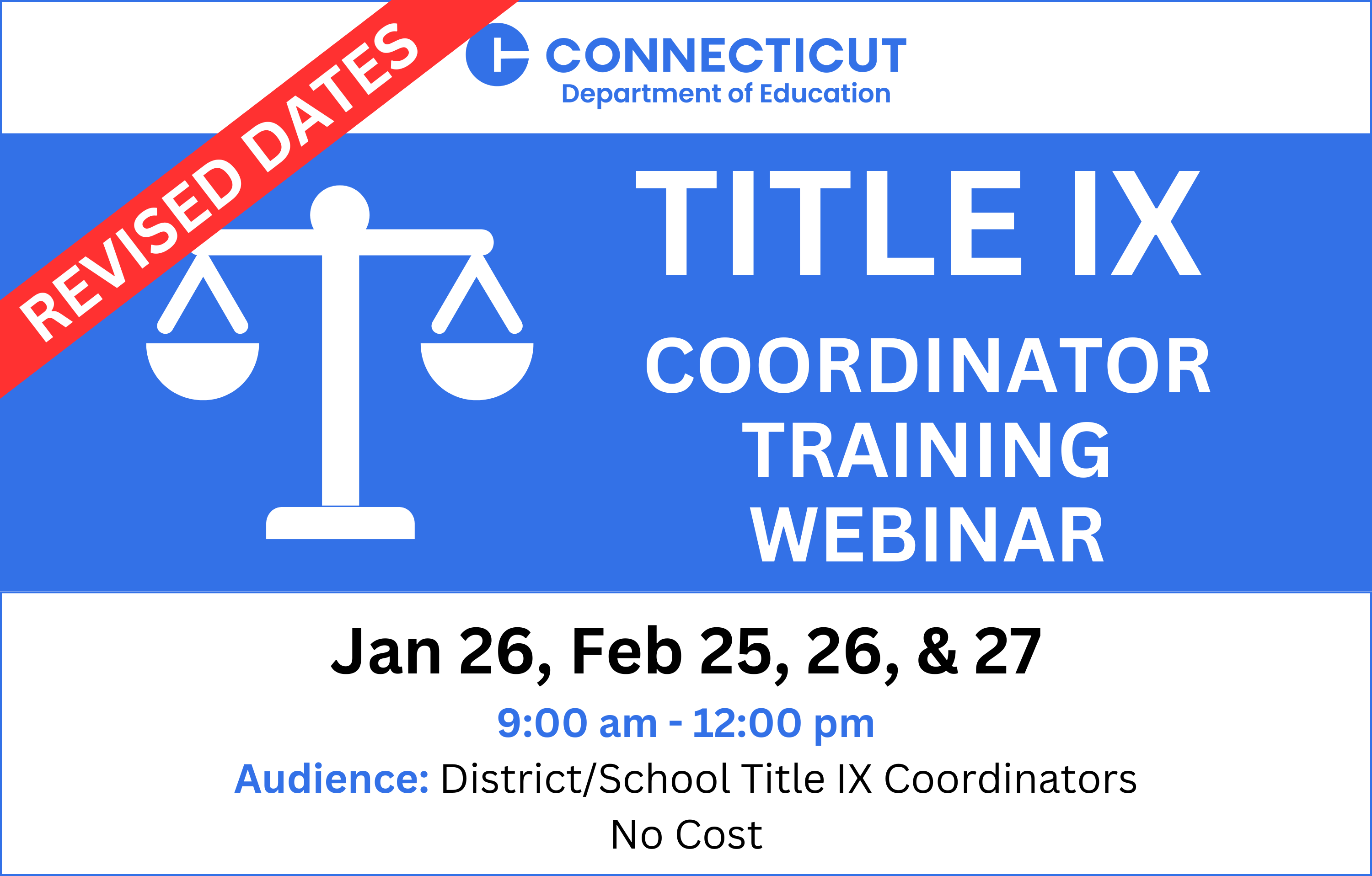 Register for a Title IX Coordinator Training webinar