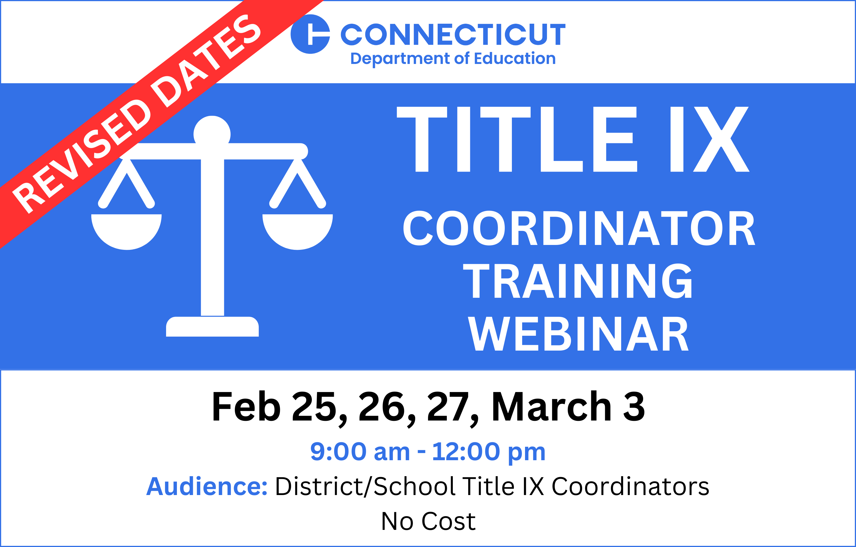 Register for a Title IX Coordinator Training webinar